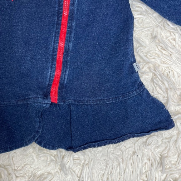 Baby Girls Blue Soft Zippered Peplum Jean Jacket, Size 24M - Picture 9 of 10